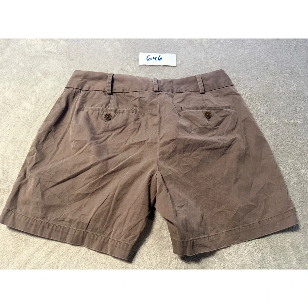 Talbots Chino Shorts Womens Size 6 Brown Cotton Stretch Casual Z646